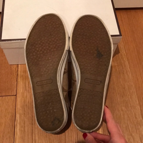 COACH Dalia Khaki & Gold Sneakers in Size 7 - Picture 3 of 8